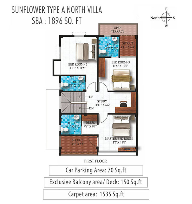 Humming Gardens Villas near Kelambakkam Floor Plan